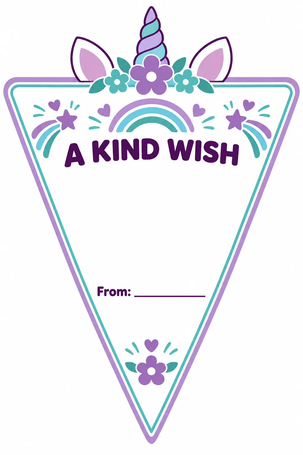 Friendship pennant printable for a unicorn birthday party