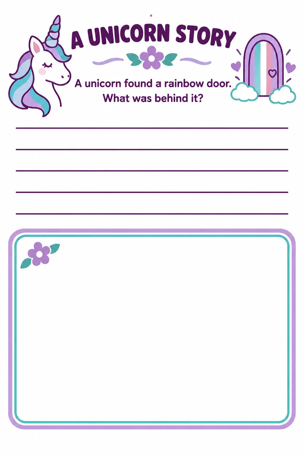 Finish the unicorn story printable for a unicorn birthday party