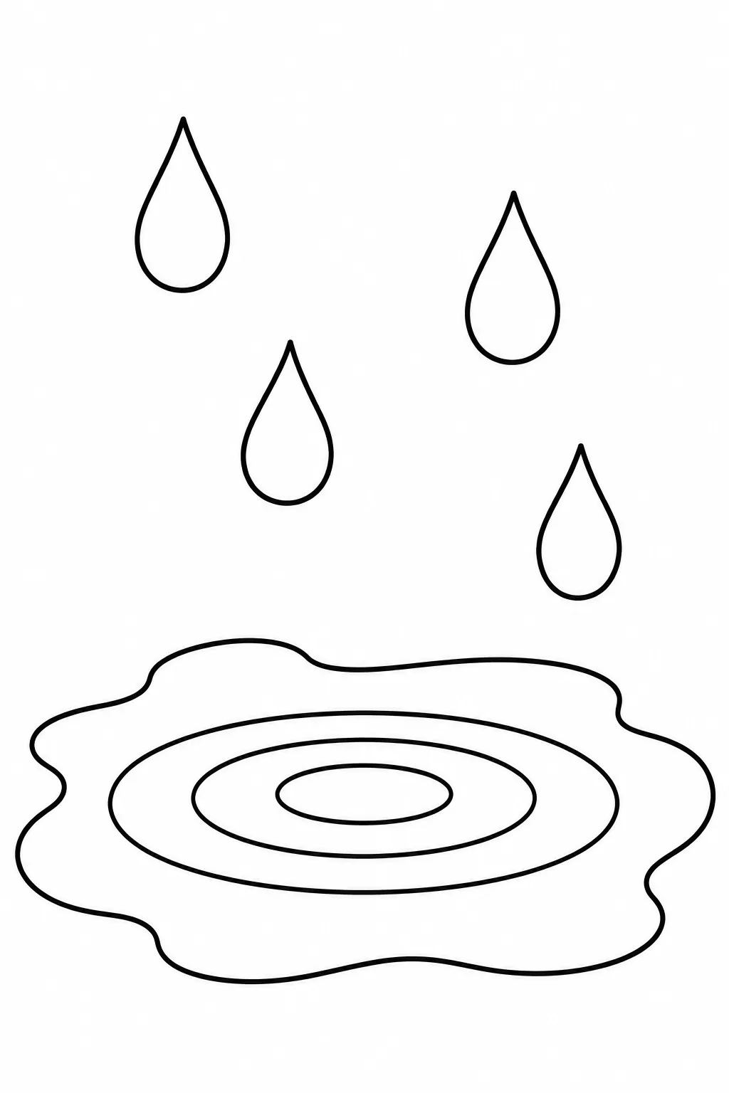 Puddle with Gentle Ripples rainy day printable coloring page