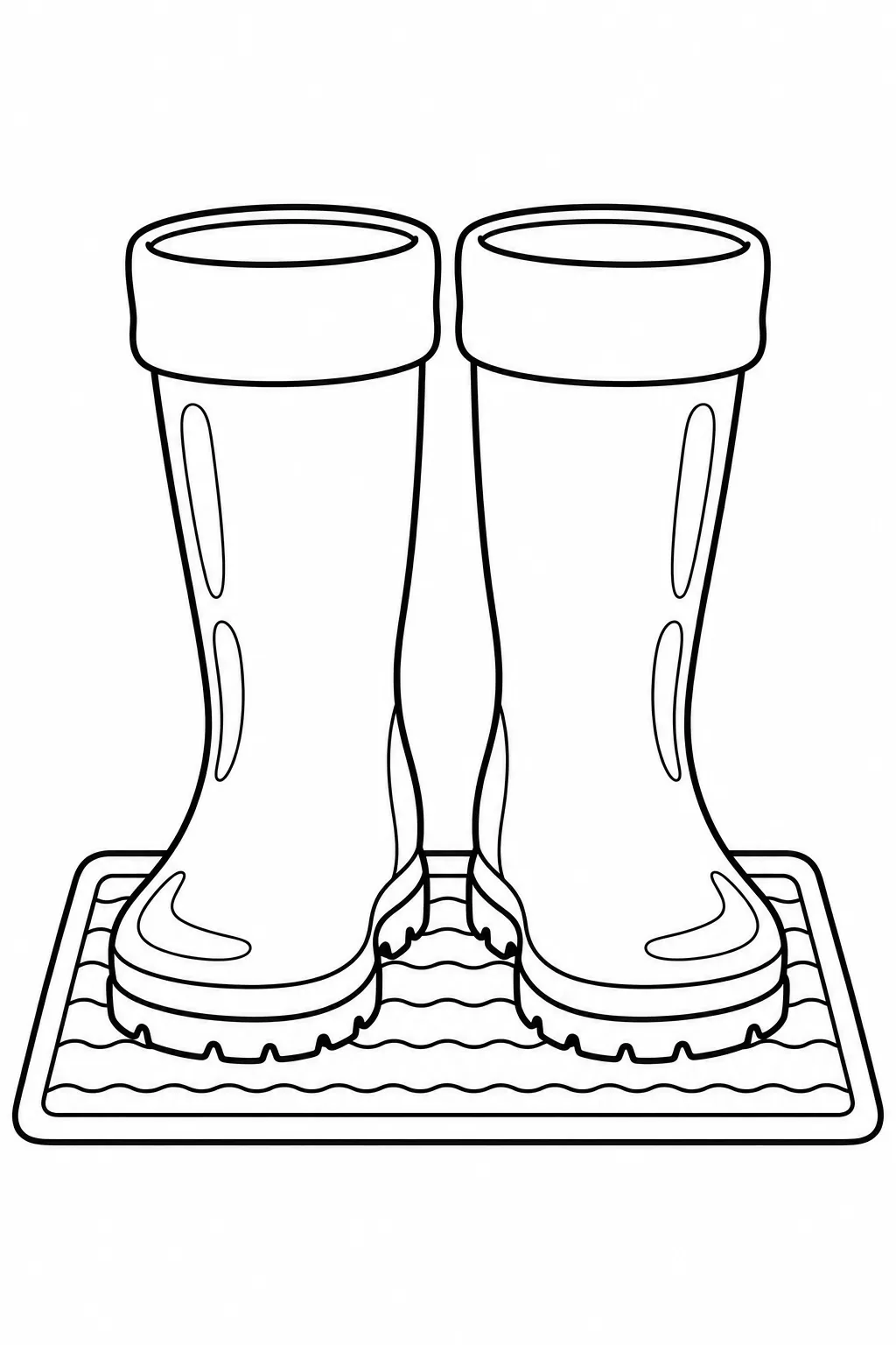 Rain Boots by the Door rainy day printable coloring page