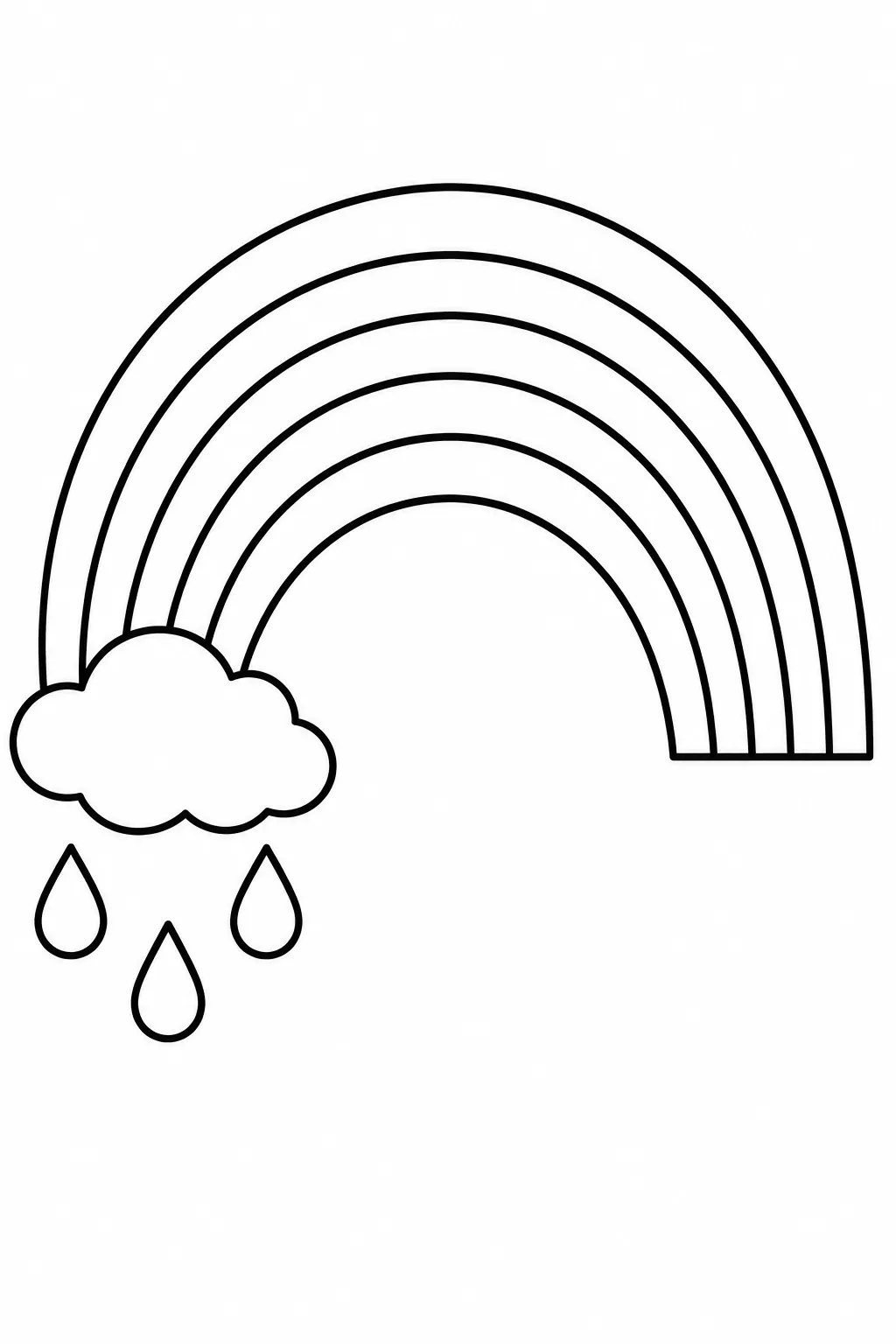 Rainbow Beyond the Rain rainy day printable coloring page