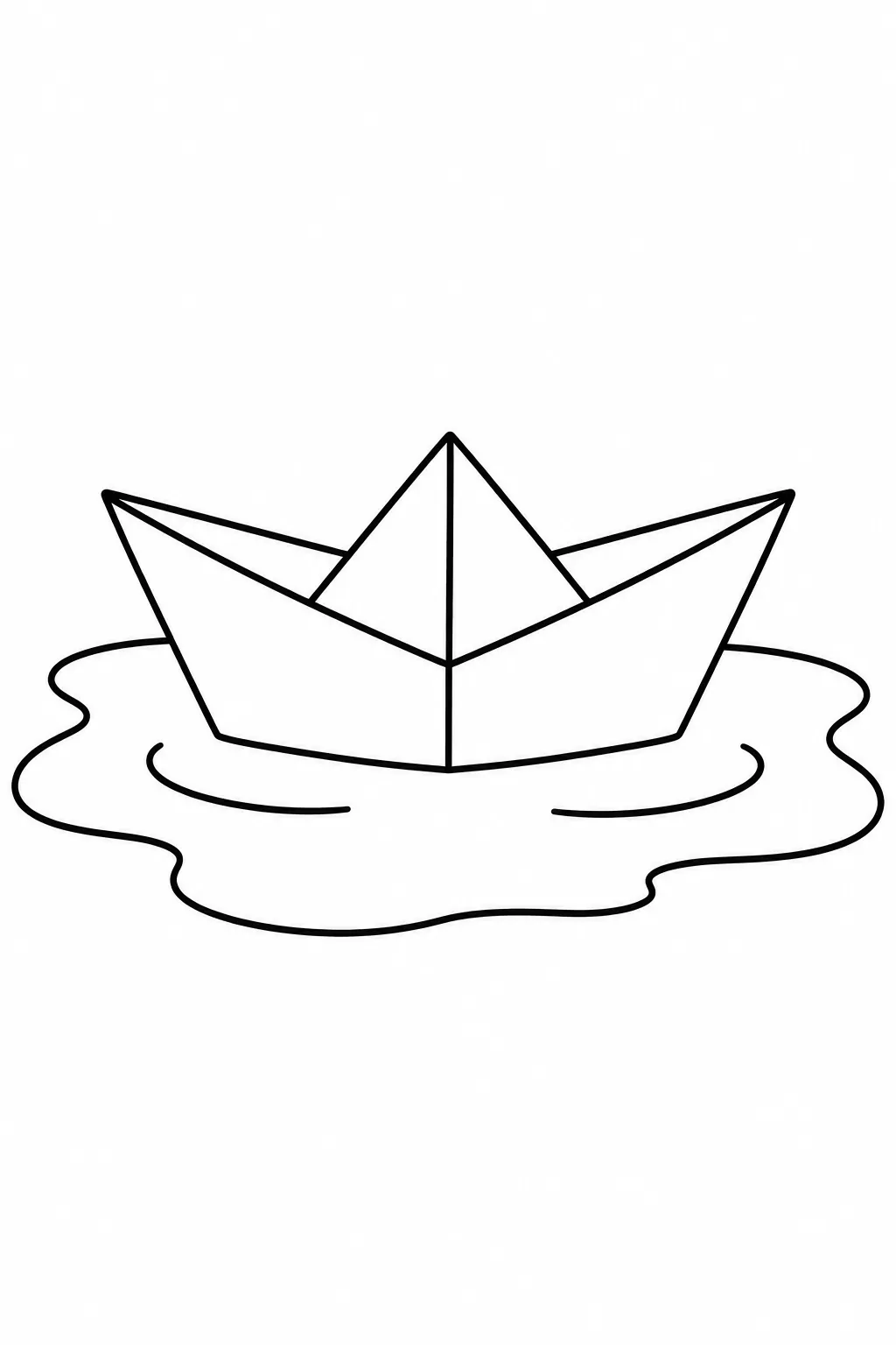 Paper Boat on a Puddle rainy day printable coloring page