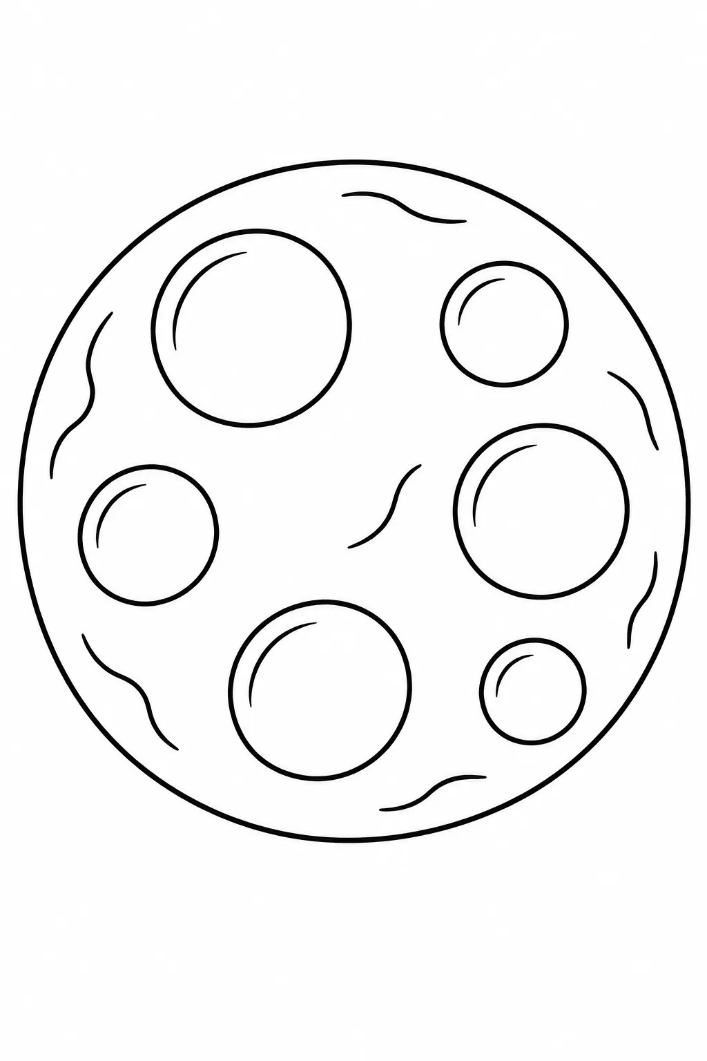 Moon with Craters printable space coloring page for kids