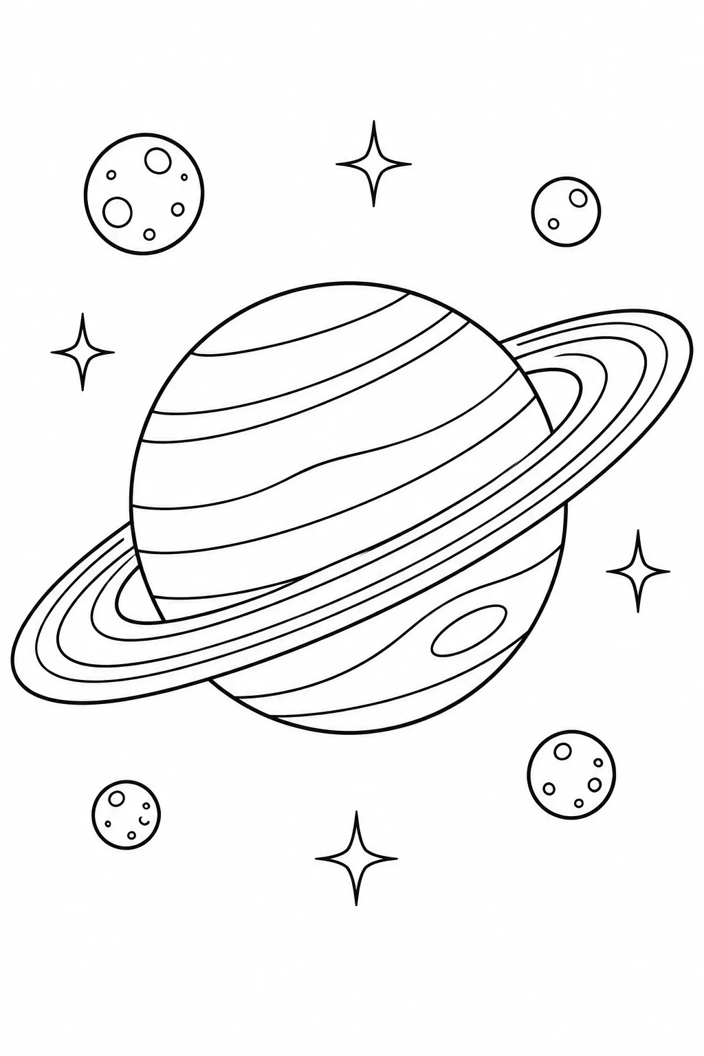 Ringed Planet printable space coloring page for kids