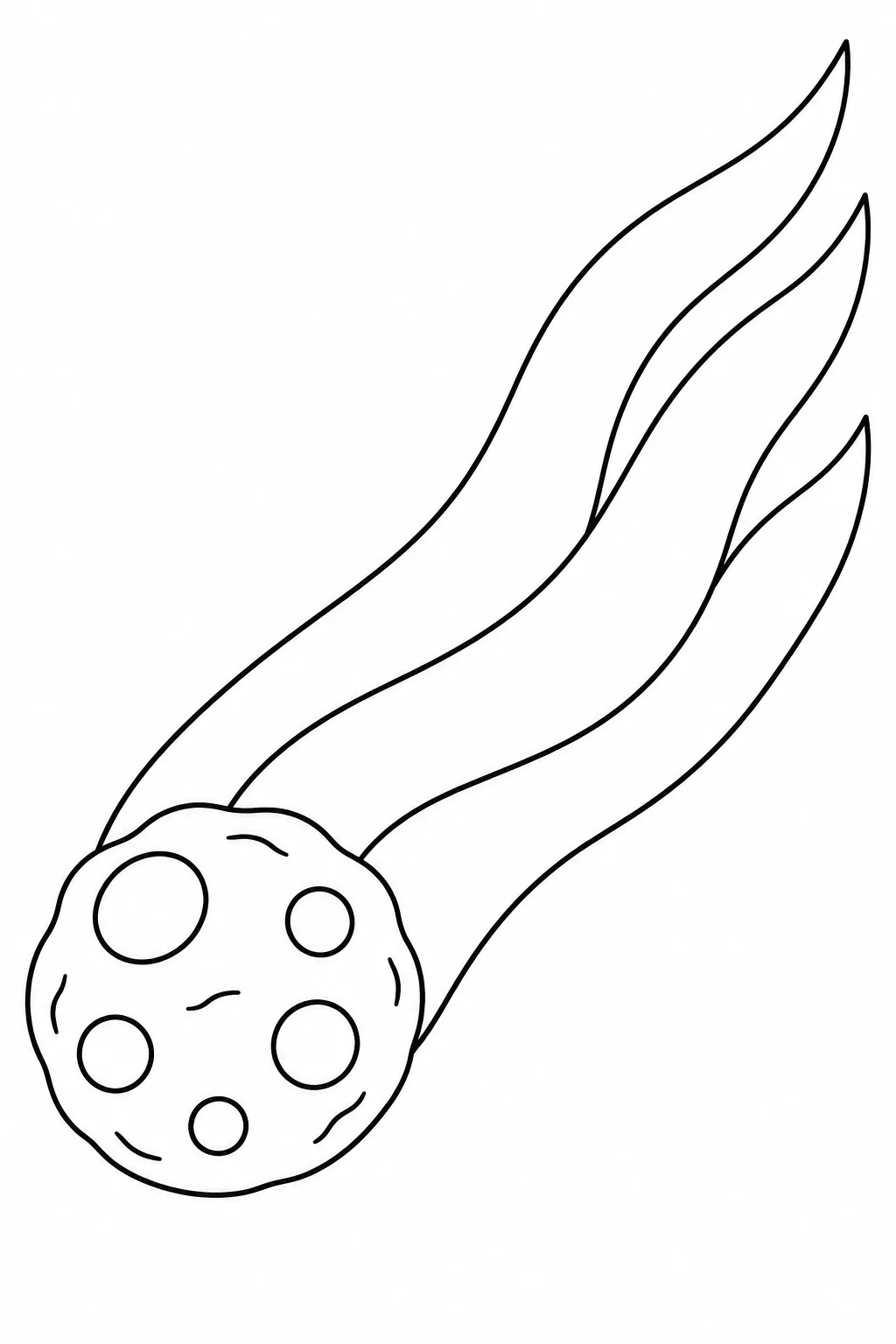 Comet with a Long Tail printable space coloring page for kids