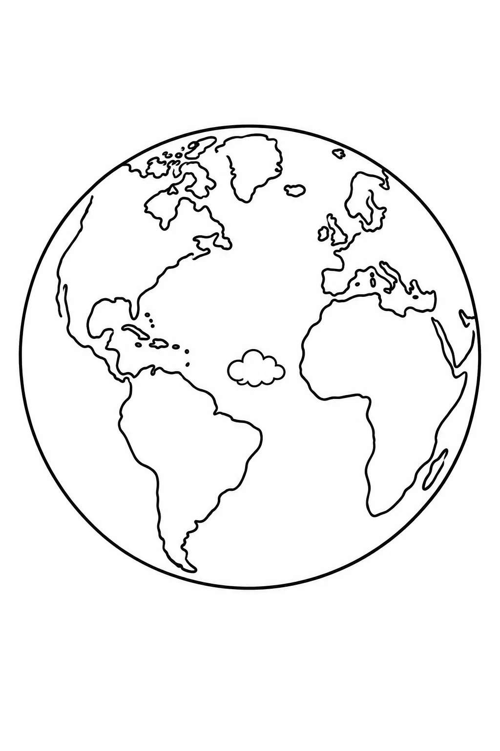 Earth from Space printable space coloring page for kids
