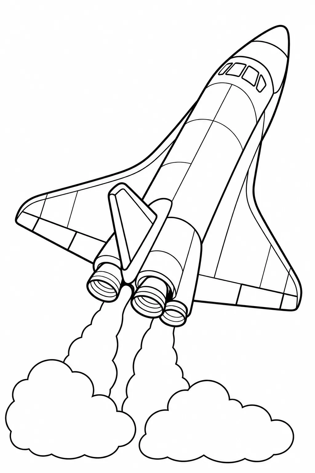 Space Shuttle Gliding printable space coloring page for kids