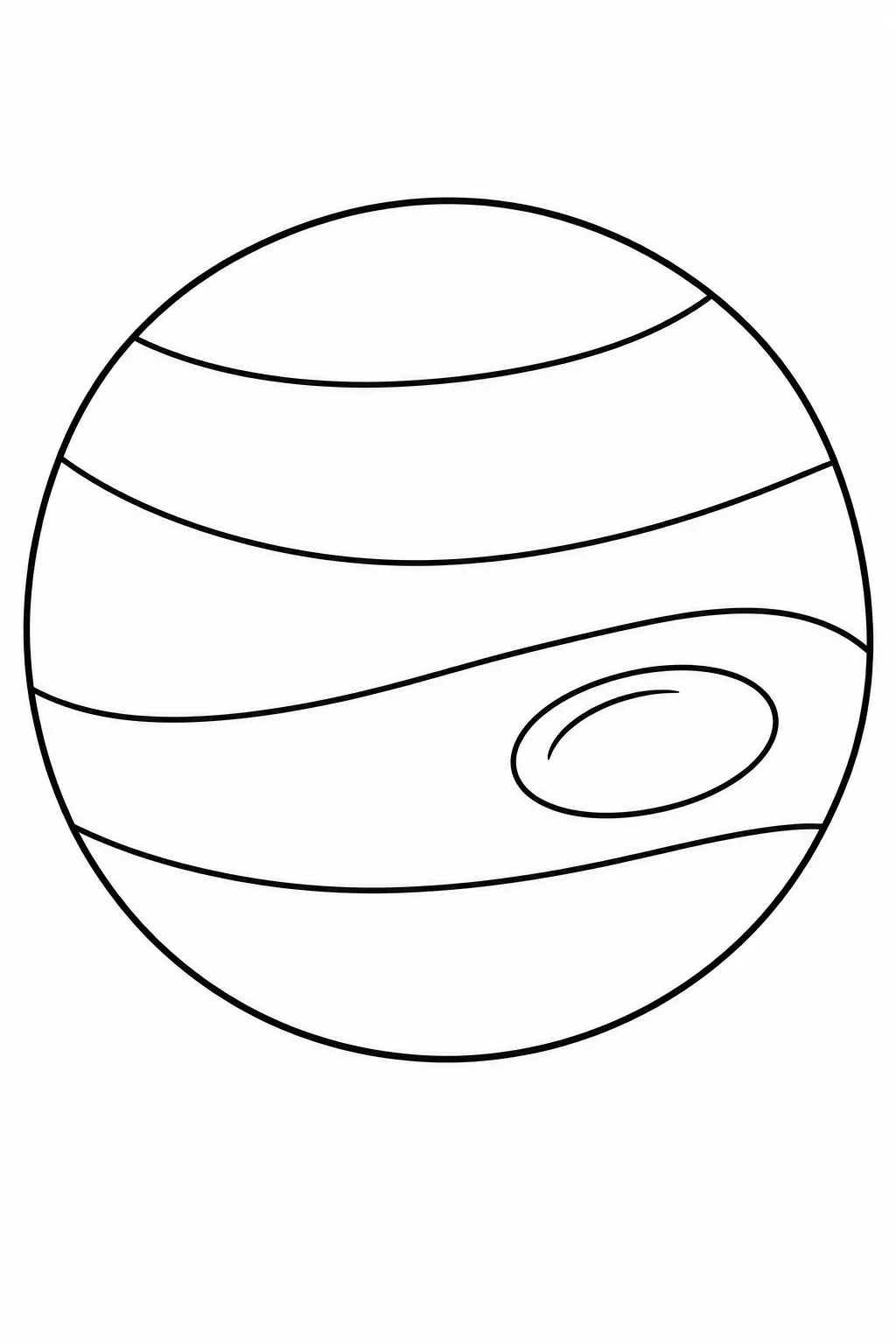 Planet with Swirling Bands printable space coloring page for kids