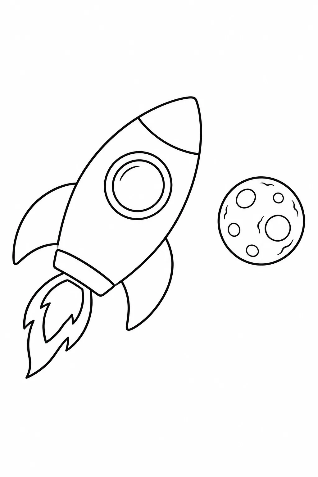 Rocket and a Tiny Moon printable space coloring page for kids