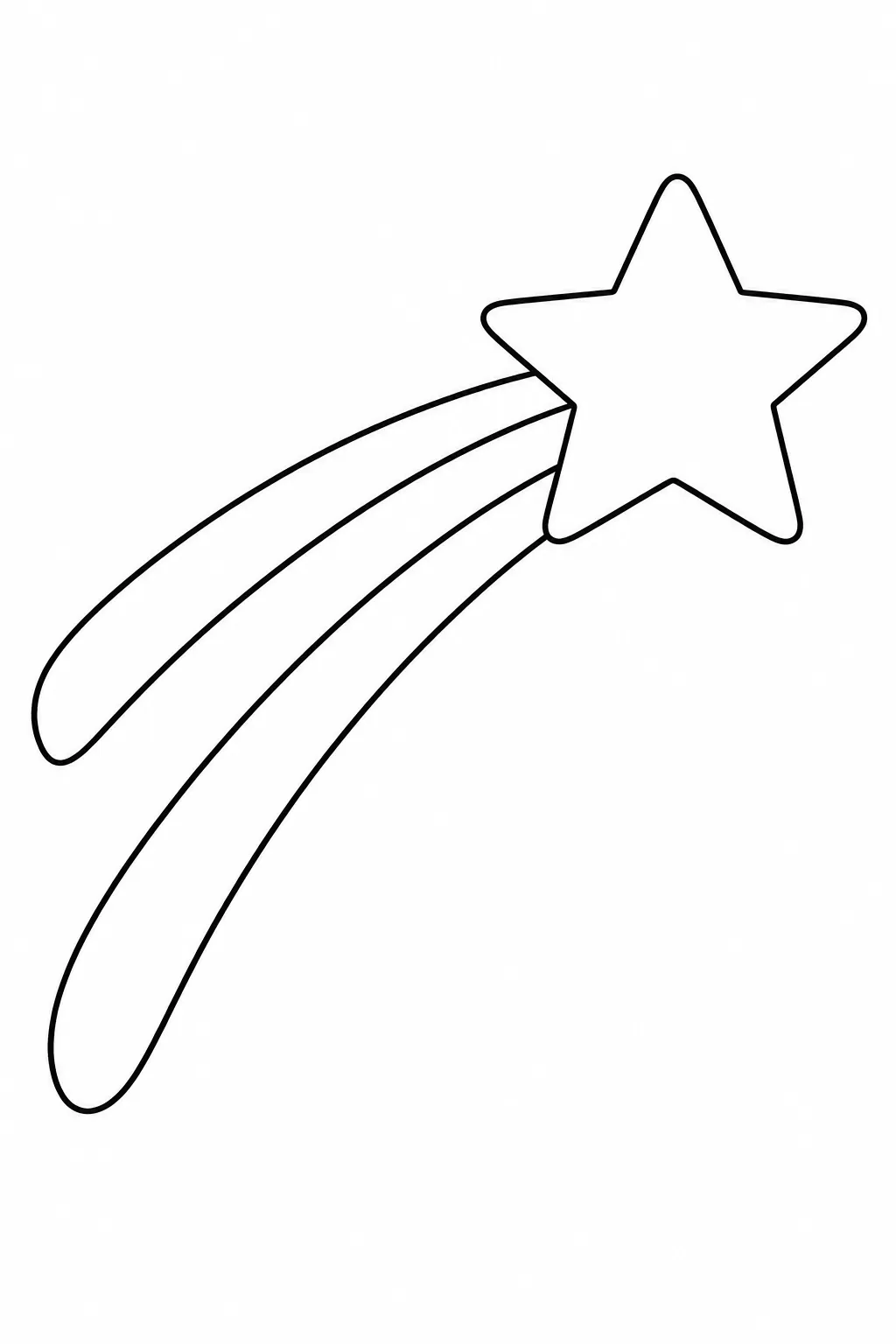 Shooting Star Wish printable space coloring page for kids