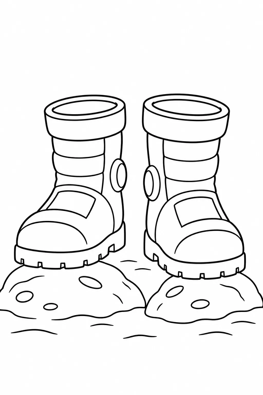 Space Boots on Rocky Ground printable space coloring page for kids
