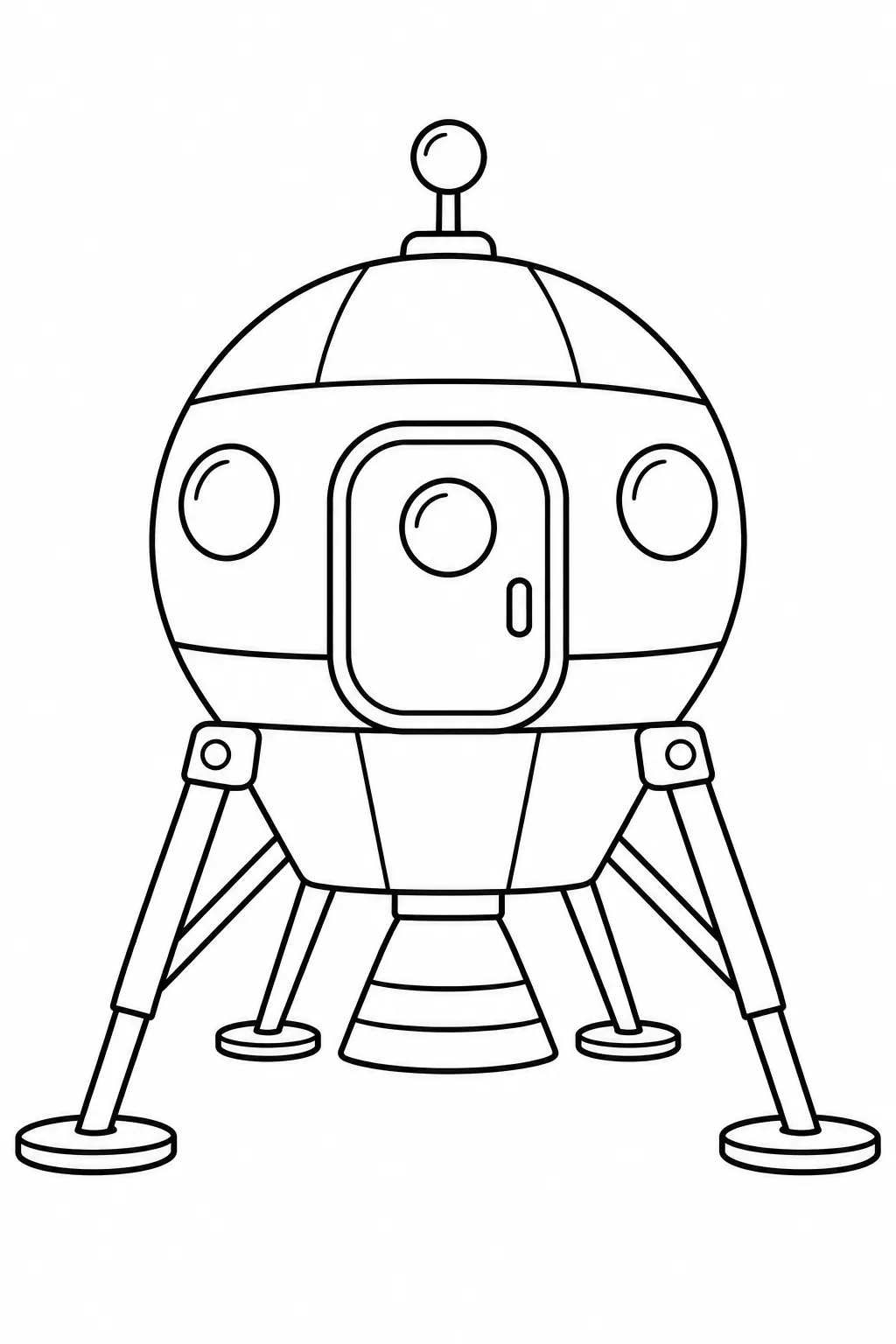 Lunar Lander printable space coloring page for kids
