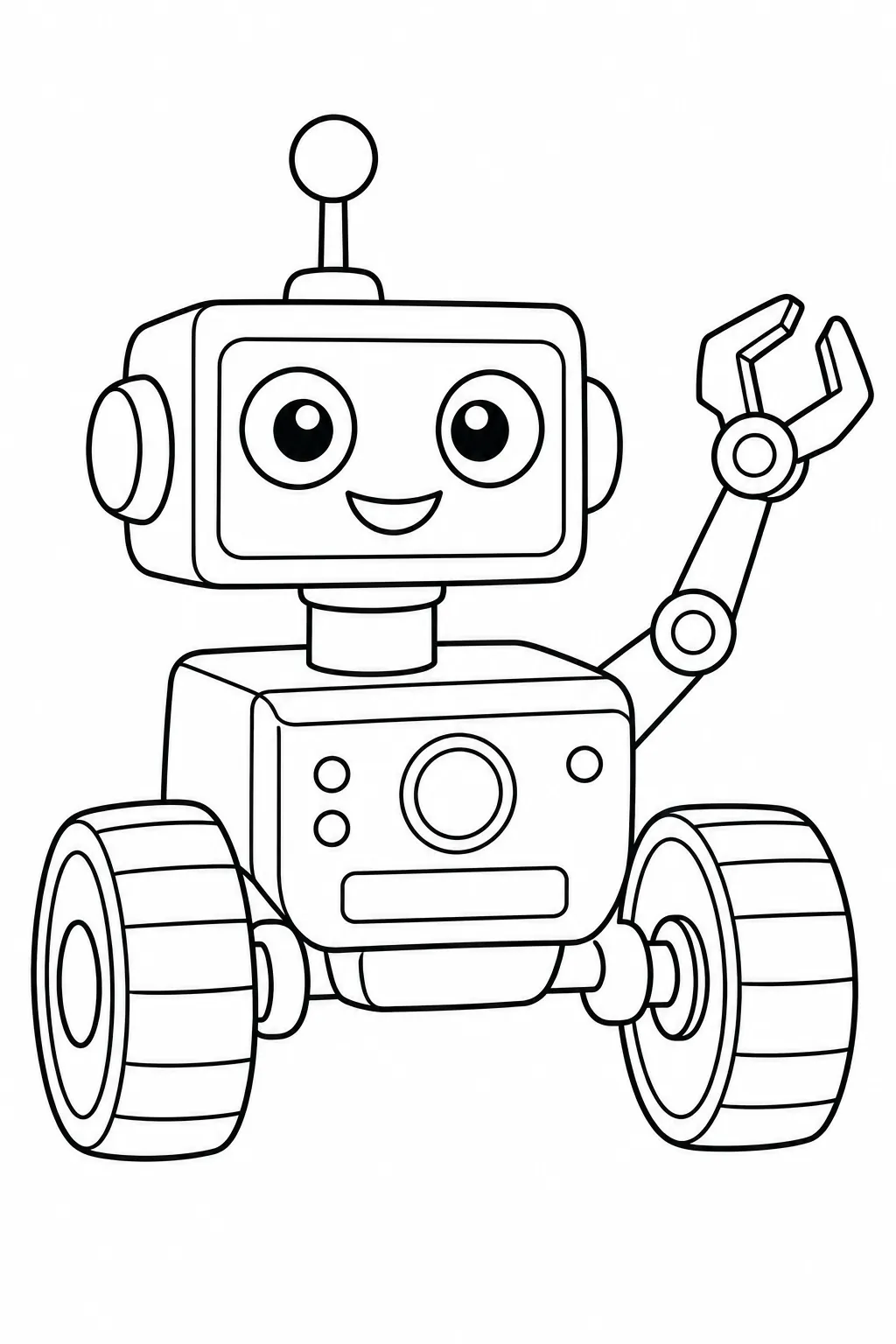 Robot Explorer printable space coloring page for kids