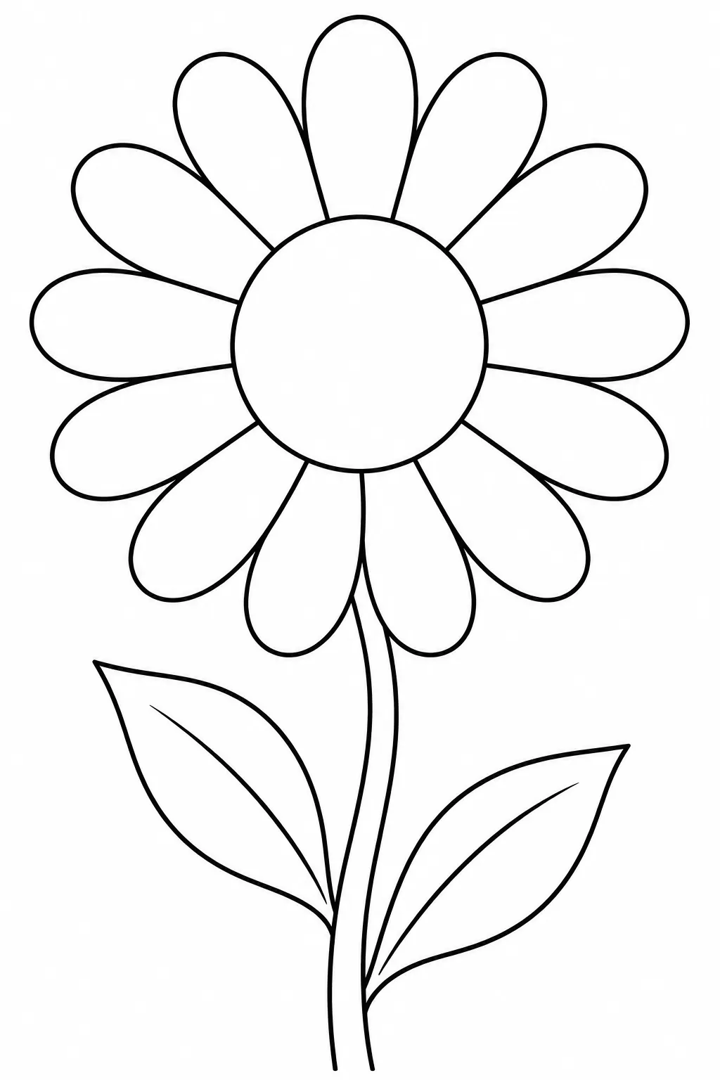 Big Daisy printable spring flower coloring page for kids