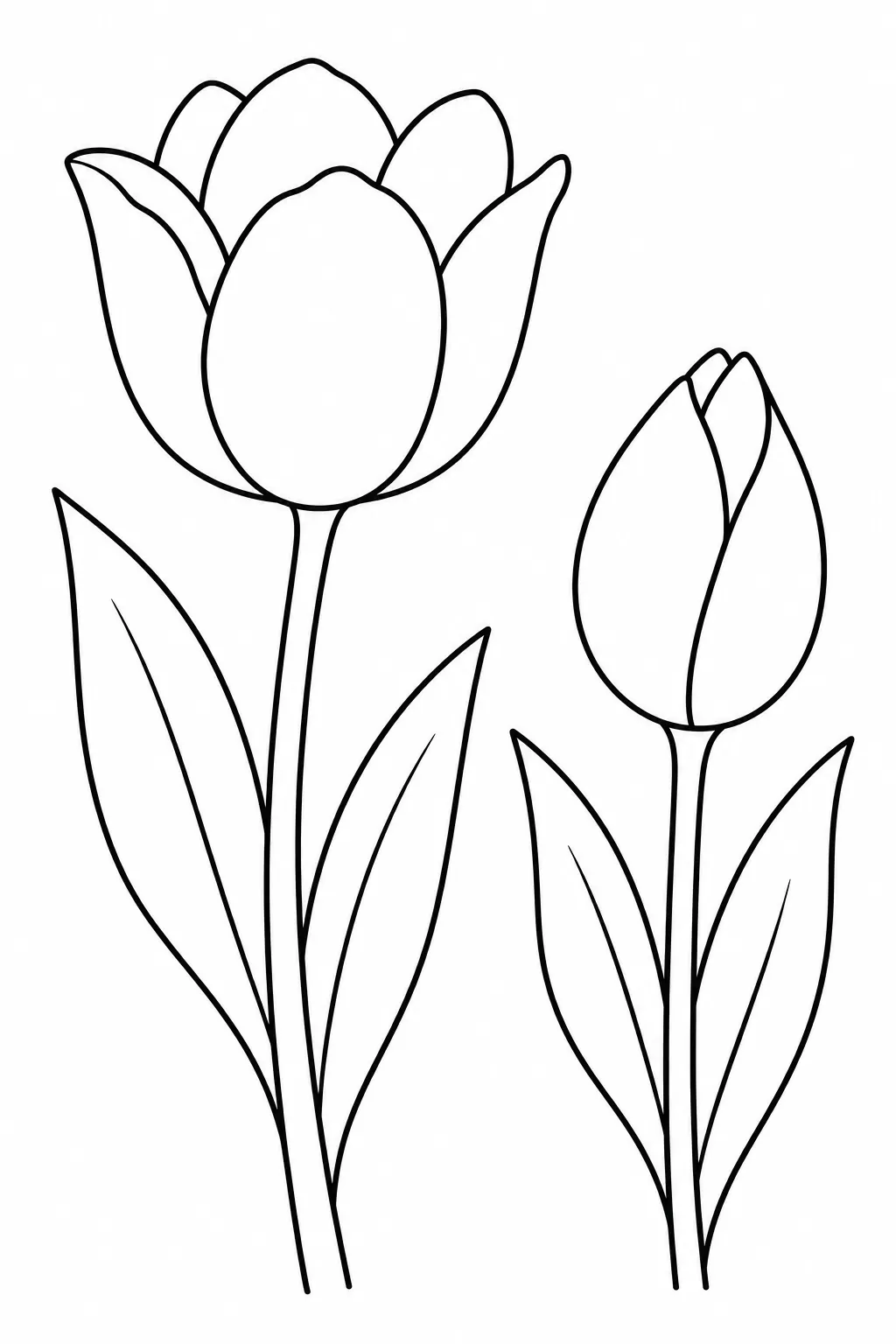 Two Tulips printable spring flower coloring page for kids