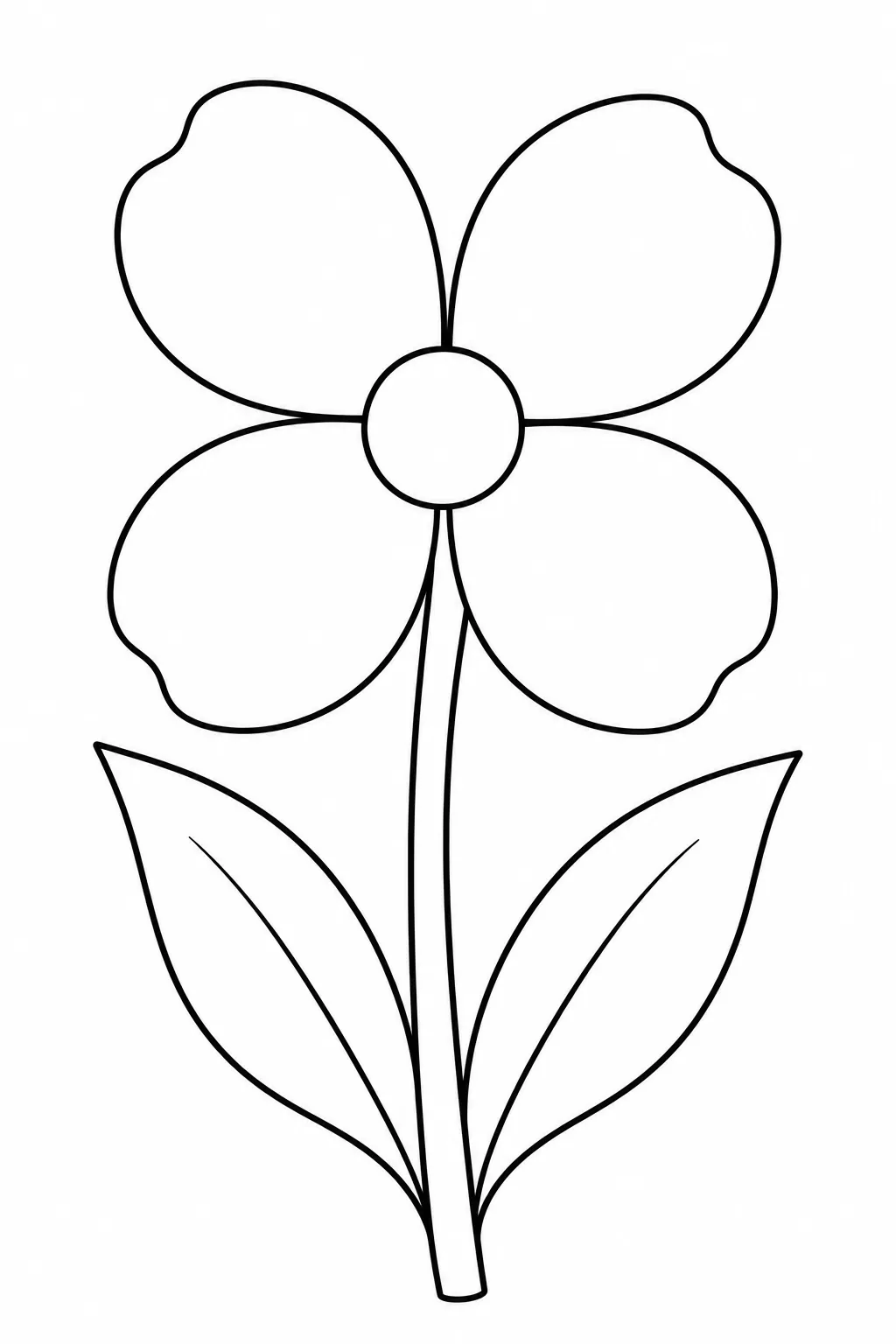 Four Petal Blossom printable spring flower coloring page for kids