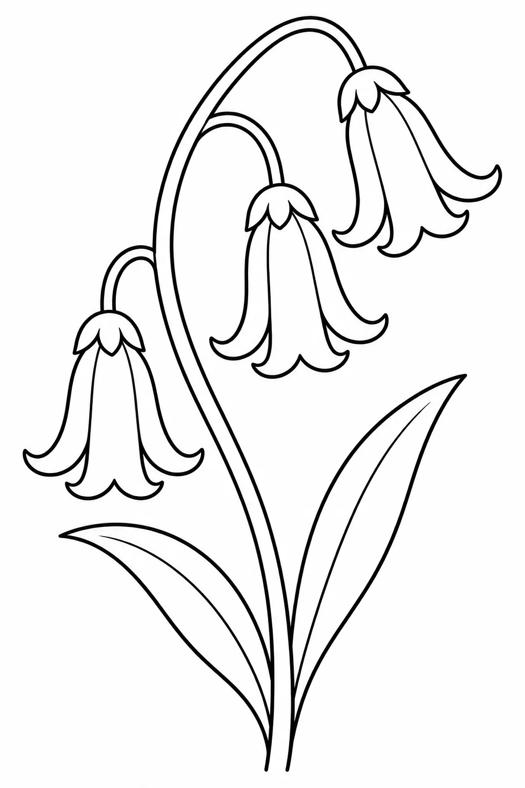 Bluebell Cluster printable spring flower coloring page for kids
