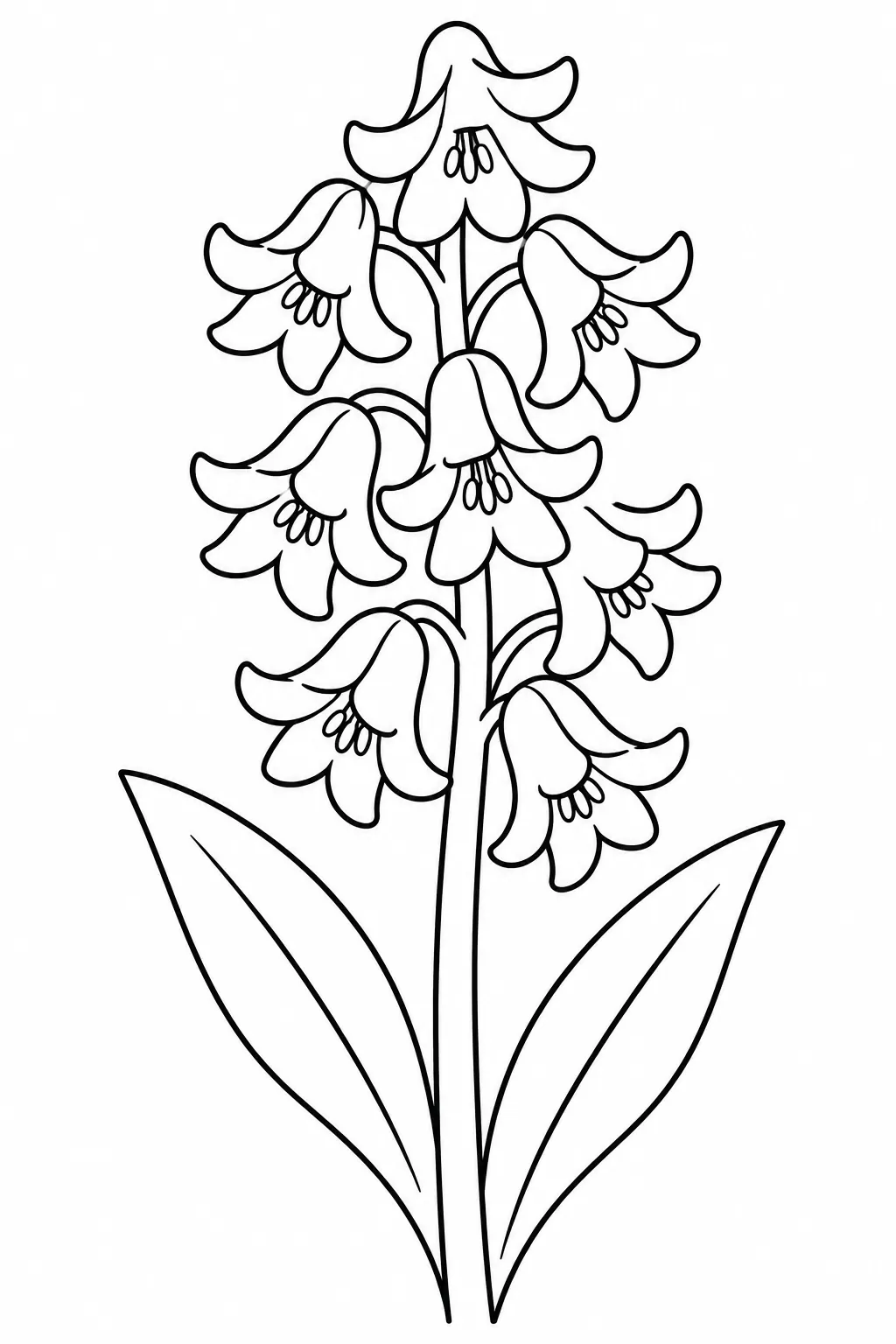Hyacinth Tower printable spring flower coloring page for kids