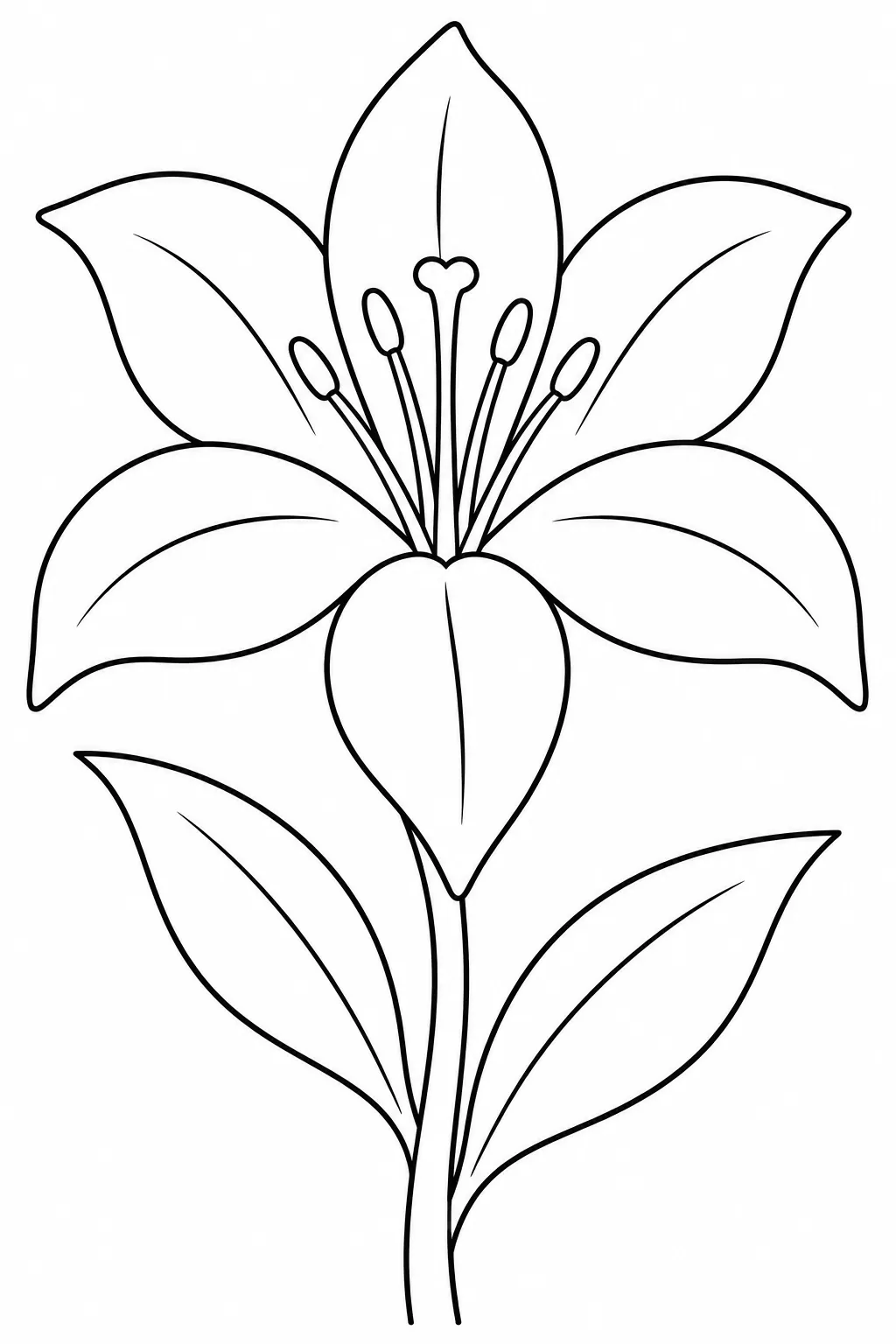 Lily Star printable spring flower coloring page for kids