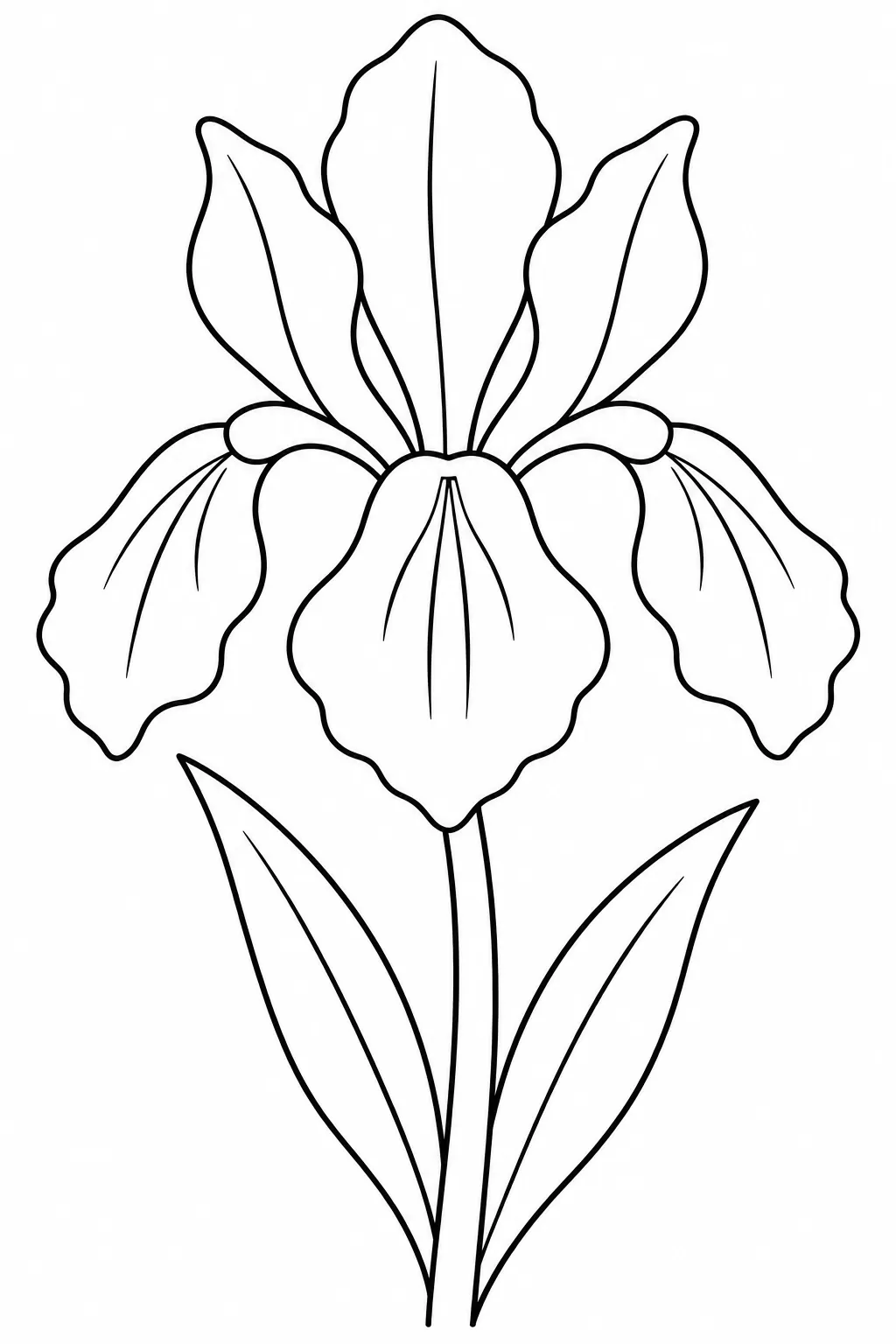 Iris Ribbons printable spring flower coloring page for kids