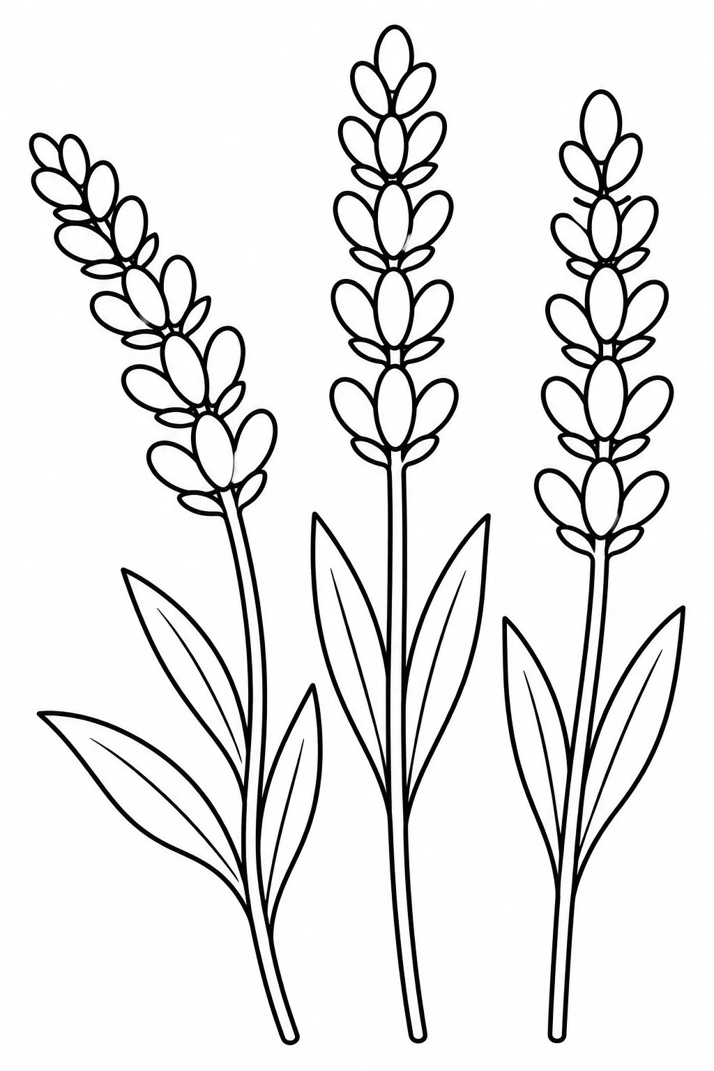 Lavender Stems printable spring flower coloring page for kids