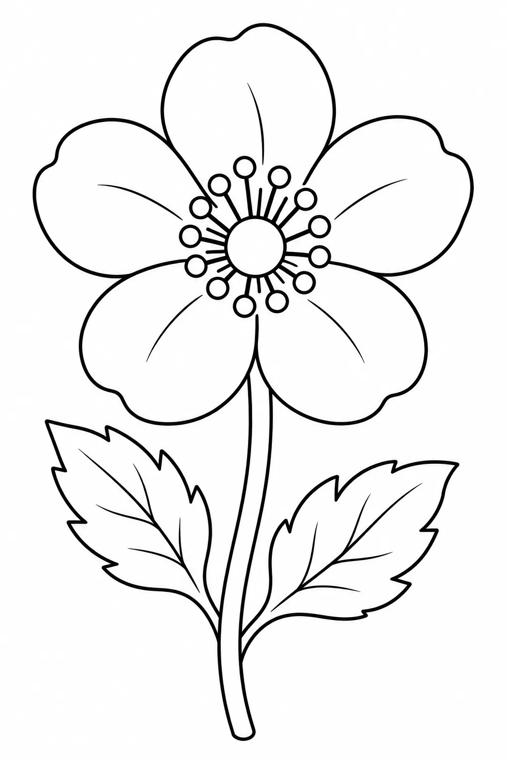 Anemone Ring printable spring flower coloring page for kids