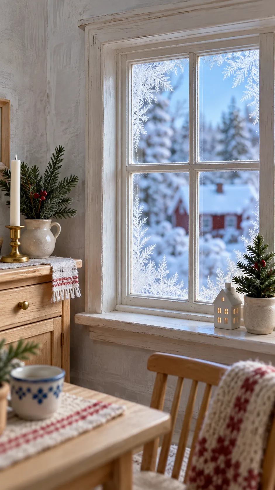 Frosted miniature window made from clear recycled packaging